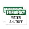 Signmission Water Shutoff, 10 in W x Rectangle, Vinyl Decal OS-2PACK-EM-D-710-L-10363 - alternate 1